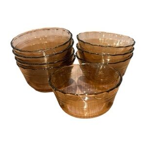 Pyrex Vintage Smoked Glass Ramekin Bowls set of 8